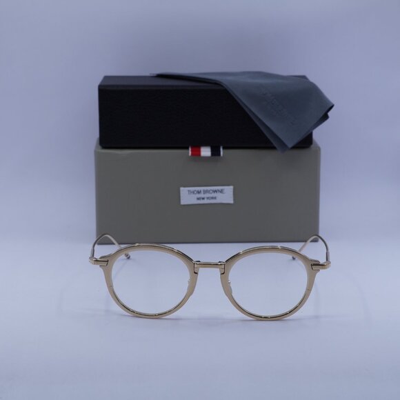 Thom Browne TB-110-C-GLD-48 Round Eyeglasses 48mm – Shiny Gold - Picture 2 of 10